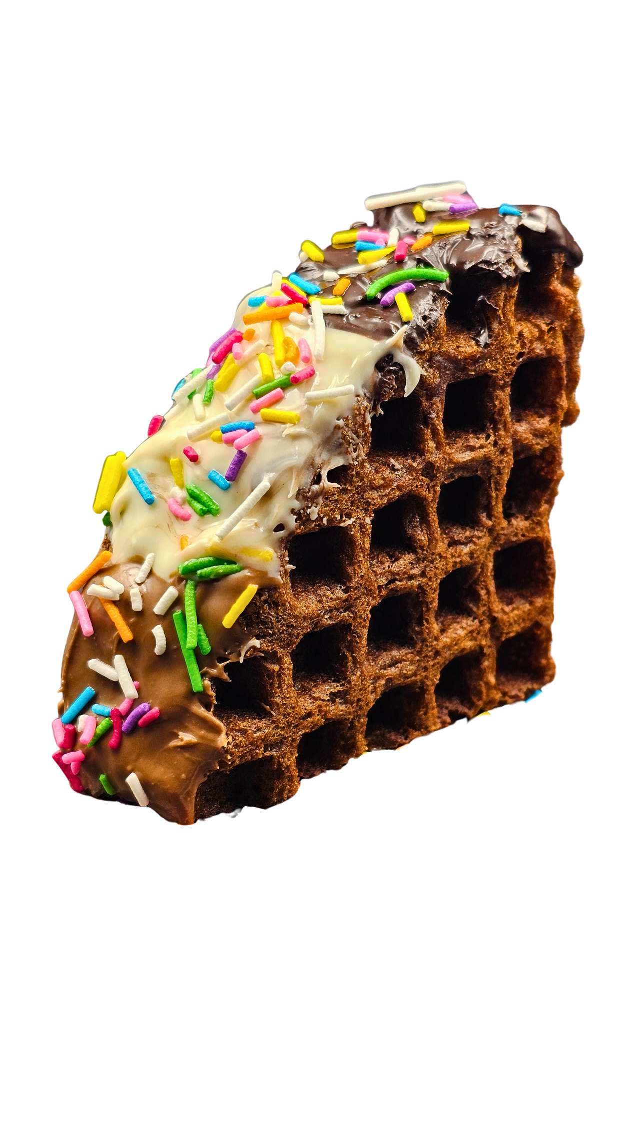 Triple Treat waffle with chocolate and sprinkles
